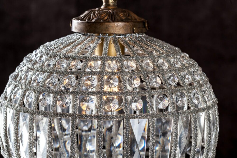 Ref.117 - Lustre rond à pampilles S (30x40) – Image 3