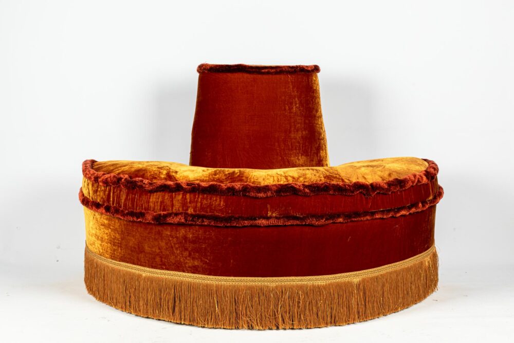 Ref. 2258- Pouf Micah demi-rond - Orange – Image 2