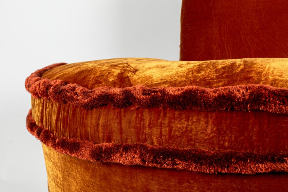 Ref. 2258- Pouf Micah demi-rond - Orange – Image 5