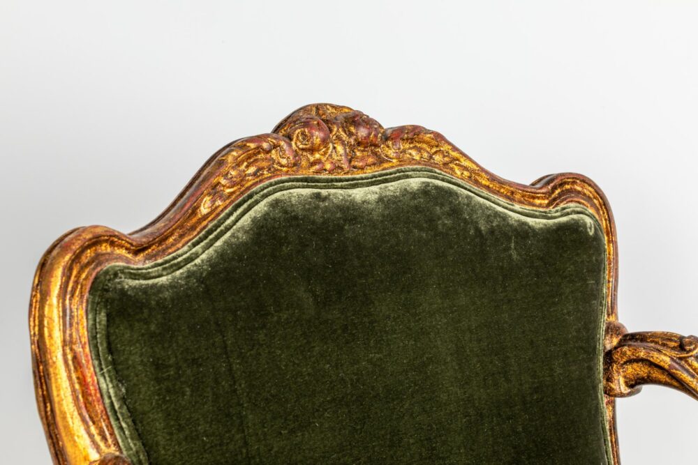 Ref. 2210 - Armchair Abby - Green - Silk velvet - Image 3