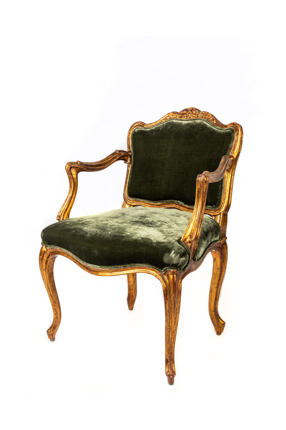 Ref. 2210 - Fauteuil Abby - Vert - Velours de soie