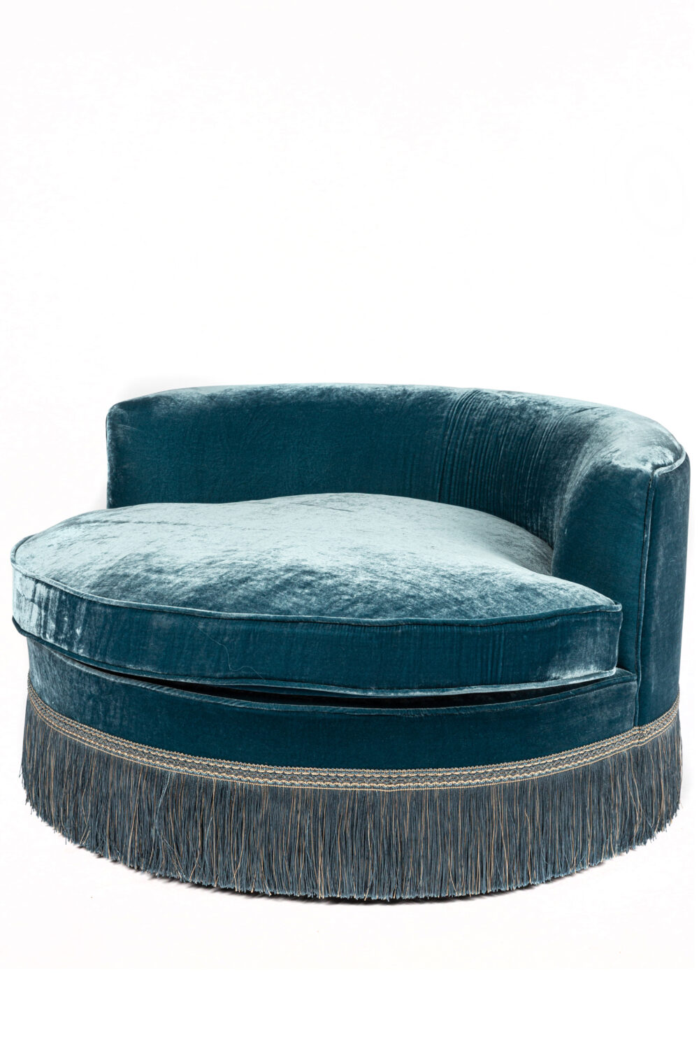 Ref. 2299 - Canpé rond - Bleu - Velours de soie