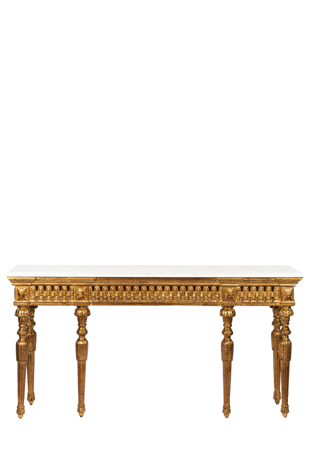 Ref. 2310WH- Console Aiden - Marbre Carrara 182 x 41 x 93
