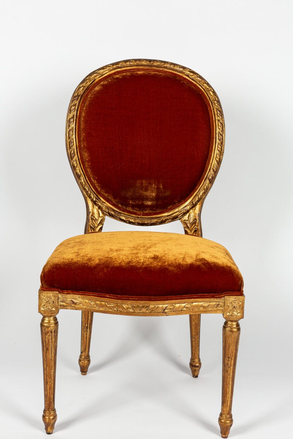 Ref. 2269 - Dining chair - set of 2 -  Orange Silk Velvet - Image 2