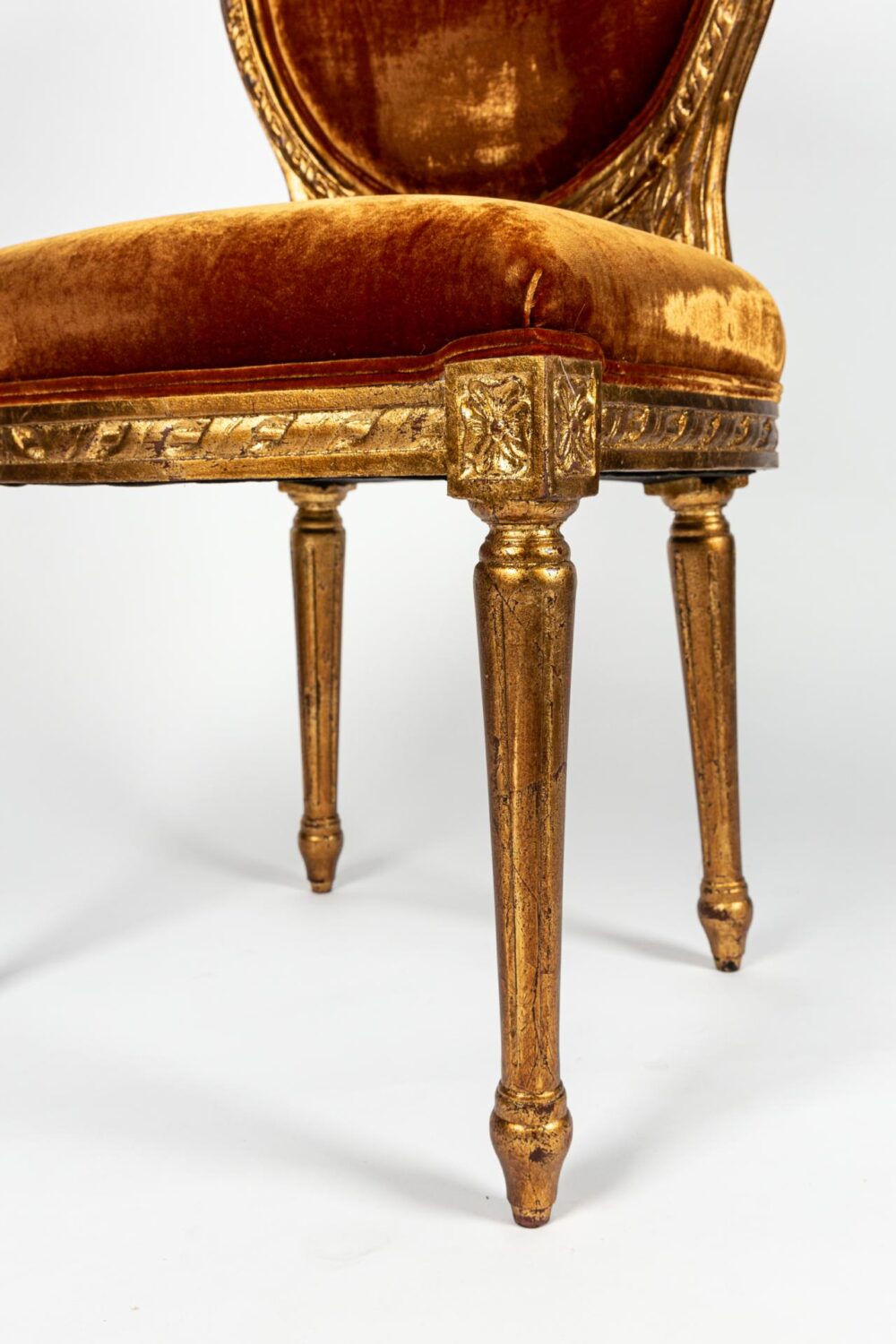 Ref. 2269 - Dining chair - set of 2 -  Orange Silk Velvet - Image 5