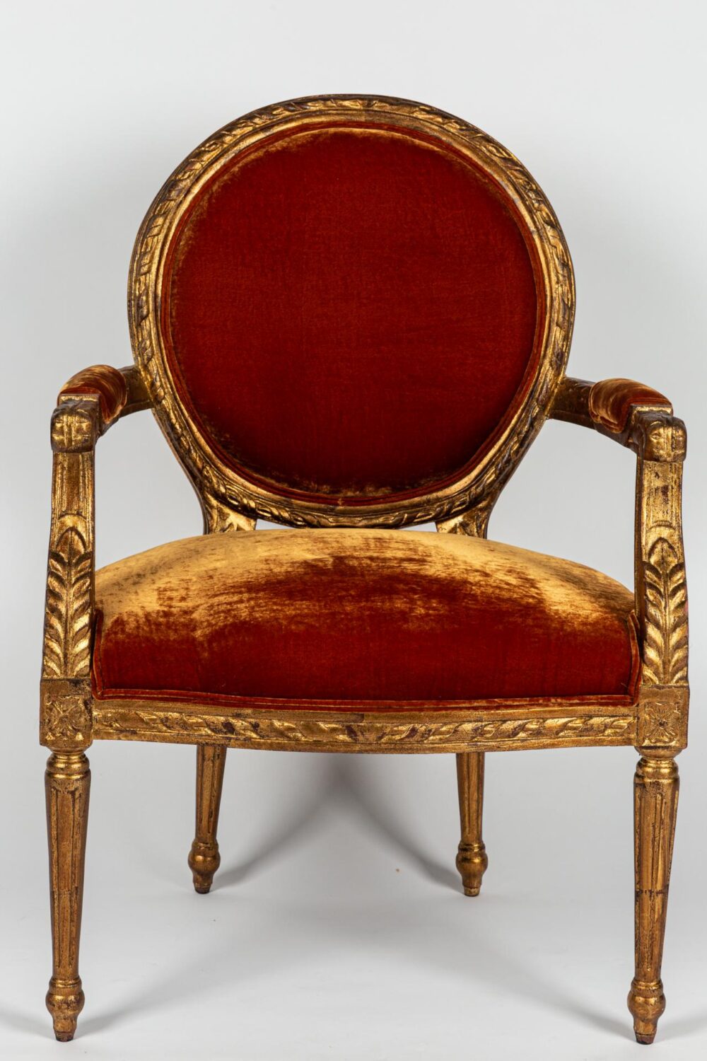 Ref. 2270 - Fauteuil Gordella - Velours de soie - Orange – Image 4