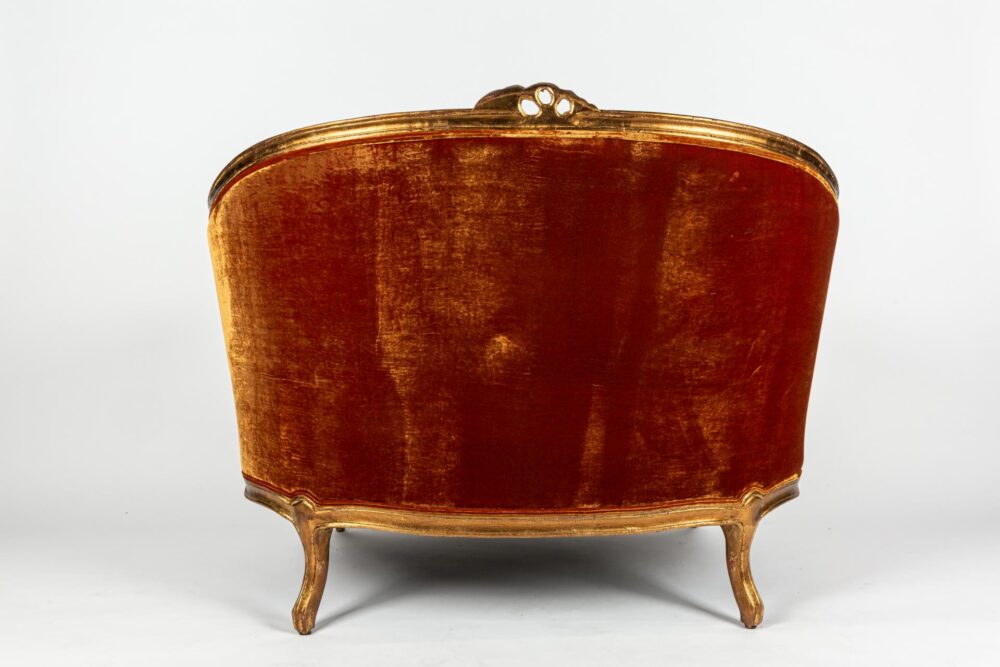 Ref. 2159- Love Seat -  Orange silk velvet - Image 5