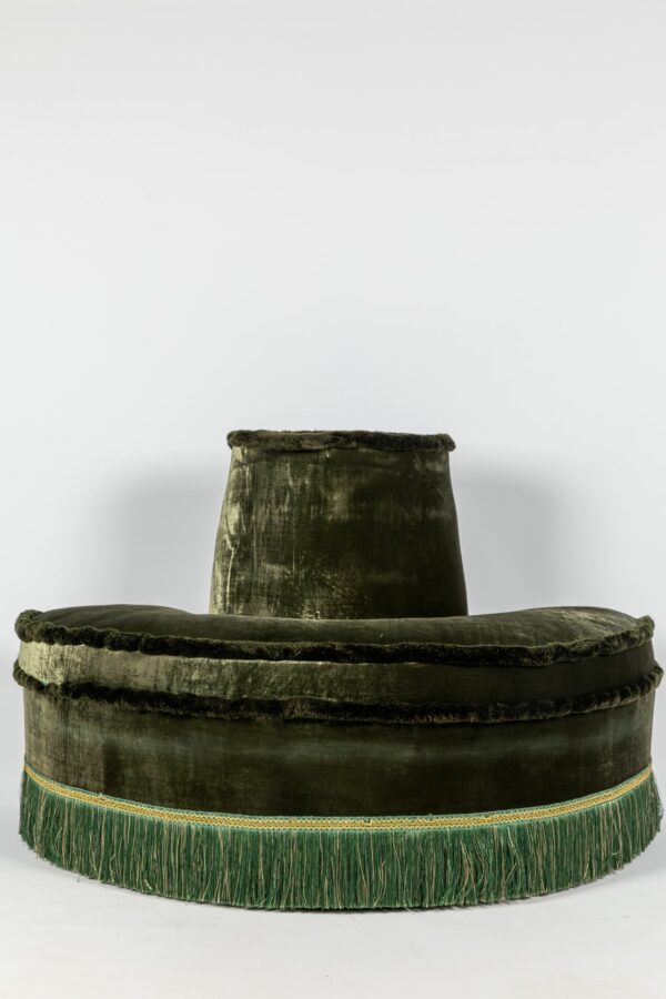 Ref. 2229 - Ottoman Micah Demi rond - Vert- 140x70x85