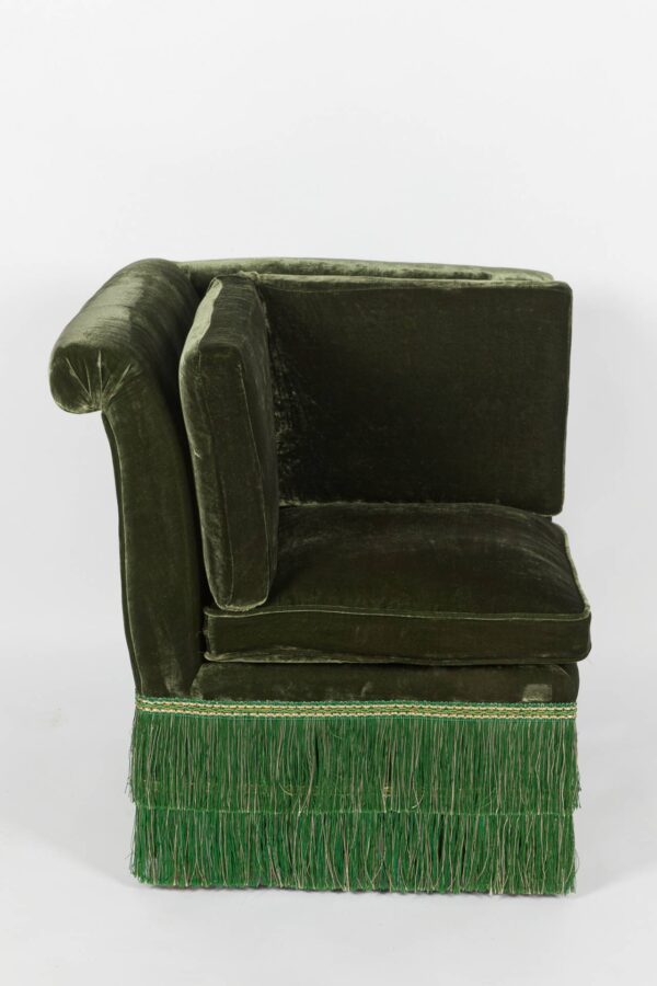 Ref. 2369 - Canapé modulable Ruby  - pièce angulaire -  Velours de soie vert - Image 2