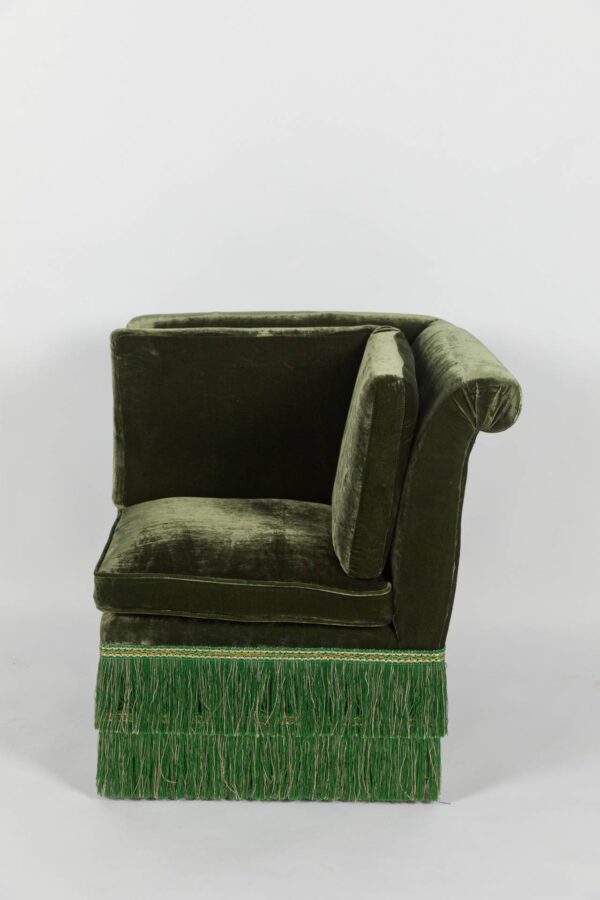 Ref. 2369 - Canapé modulable Ruby  - pièce angulaire -  Velours de soie vert - Image 4