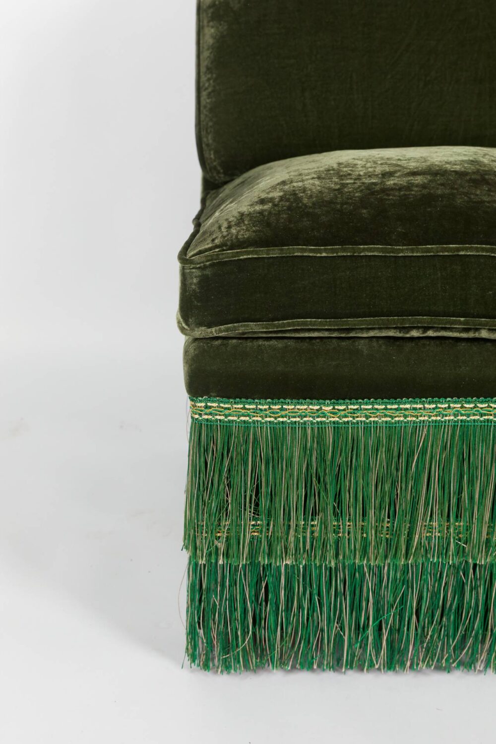 Ref. 2368 - Canapé modulable Ruby - Pièce centrale - Velours de soie vert – Image 3