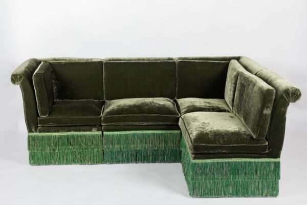Ref. 2369 - Canapé modulable Ruby  - pièce angulaire -  Velours de soie vert - Image 6