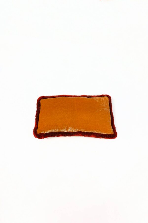 Ref . 2400 - Coussin Velours de Soie Doré Mao Mao 30 x 50 cm