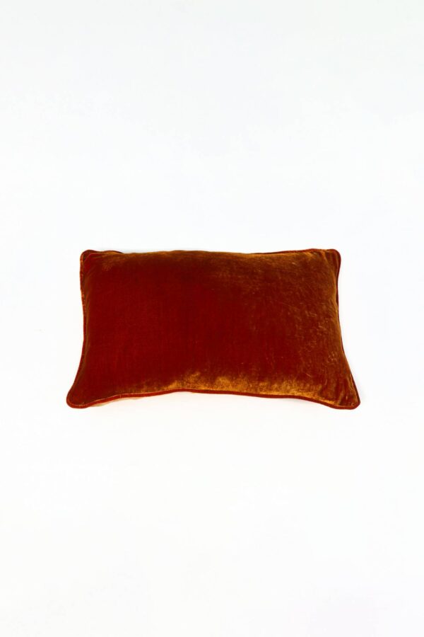 Ref. 2284 - Coussin Velours de soie Orange 40 x 60 cm