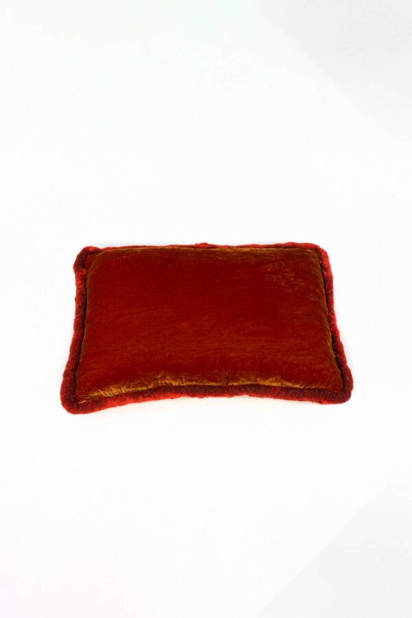 Ref. 2397 - Coussin Velours de soie  Orange Mao Mao  40 x 60 cm
