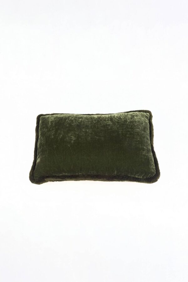 Ref. 2399 - Cushion Silk Velvet Green Mao Mao 40 x 60 cm