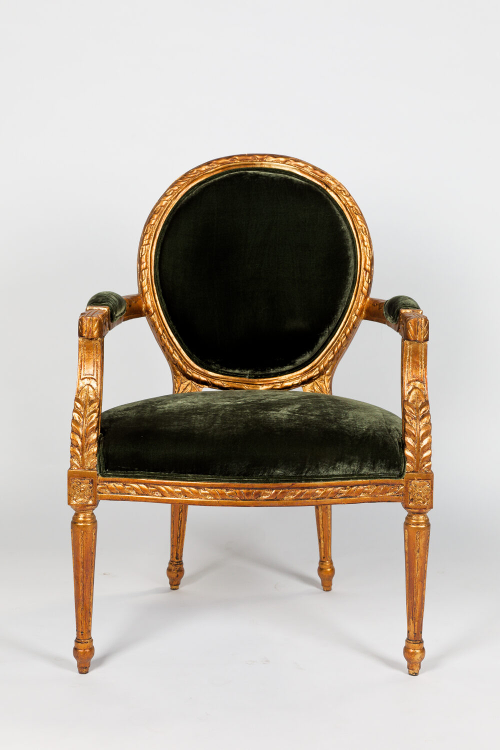 Ref. 2426 - Fauteuil Gordella - Velours de soie - Vert – Image 2